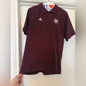 adidas Men's Texas A&M Maroon Polo with Logo